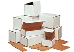 Boxes - Mailers - A stack of various sizes of corrugated cardboard box mailers
