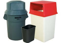 Facilities Maintenance - Various sizes and types of trashcans