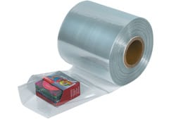 Shrink Film - Shrink tubing with package of blank cds partially wrapped